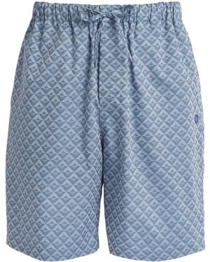 Harrods Cotton Geometric Logo Pyjama Shorts - Blue