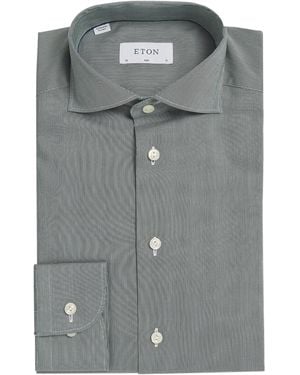 Eton Cotton Oxford Slim Formal Shirt - Gray