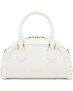 McQueen Mini Leather Birdee Boston Cross-Body Bag - White