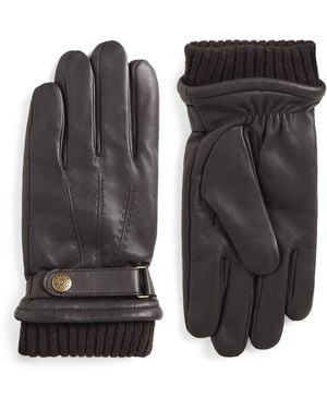 Dents Leather Henley Gloves - Black