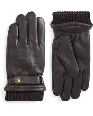 Dents Leather Henley Gloves - Black