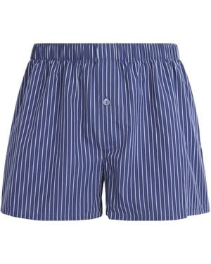 Hanro Cotton Fancy Boxer Shorts - Blue