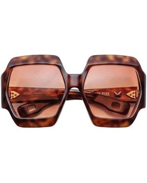 Jacques Marie Mage Grand Funk Hexagonal Sunglasses - Brown