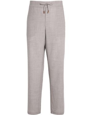 Colombo Cashmere-Linen Pants - Gray