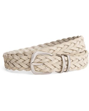Eleventy Suede Braided Belt - Natural