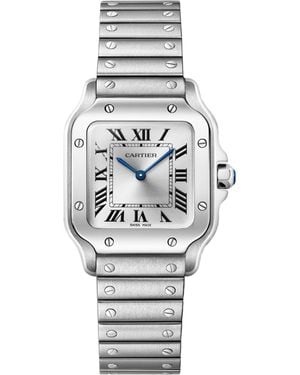 Cartier Small Steel Santos De Watch - Metallic