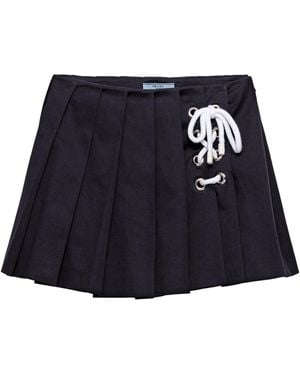 Prada Pleated Mini Skirt - Blue