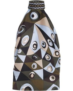 PUCCI Silk Occhi Print Halterneck Top - White