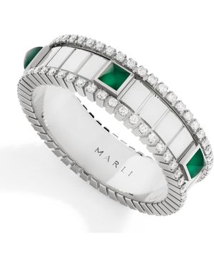 Marli New York Diamond And Agate Life Spinning Ring - Metallic