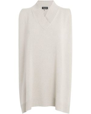 Eskandar Cashmere Crossover Jumper Vest - White
