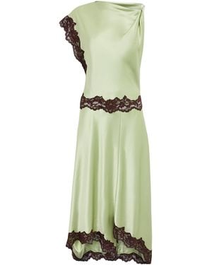 De La Vali Asymmetric Adriana Midi Dress - Green