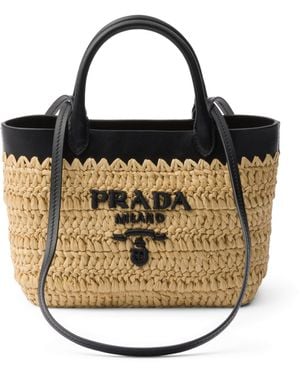 Prada Mini Woven Tote Bag - Metallic