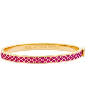 Halcyon Days Plated Enamel Salamander Bangle - Pink