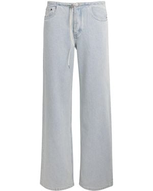 Still Here Drawstring Cool Wide-Leg Jeans - Grey