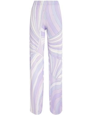 PUCCI Satin Straight Trousers - Purple