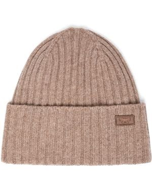 Weekend by Maxmara Virgin Wool Logo Beanie - Natural