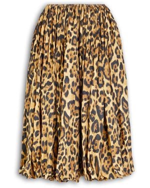 Alaïa Leopard-Print Bubble Midi Skirt - Natural