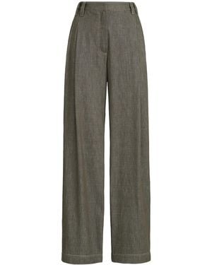 Brunello Cucinelli Pleated Wide-Leg Jeans - Grey