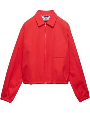 Prada Gabardine Blouson Jacket - Red