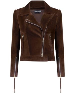 Tom Ford Suede Biker Jacket - Brown