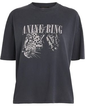 Anine Bing Leopard Print Cohen T-Shirt - Black