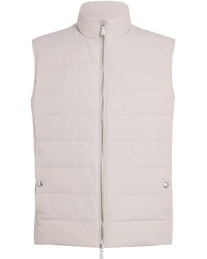 Eleventy Down Cotton-Nylon Gilet - White