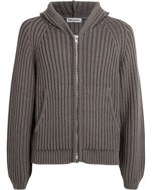 Our Legacy Merino Wool Zip-Up Cardigan - Gray