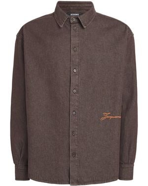 Jacquemus Simon Denim Shirt - Brown