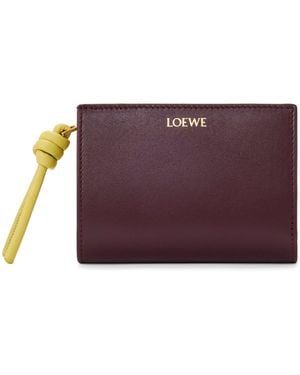 Loewe Leather Knot Wallet - Purple