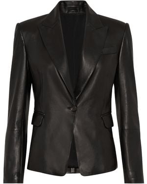 Brunello Cucinelli Nappa Leather Blazer - Black