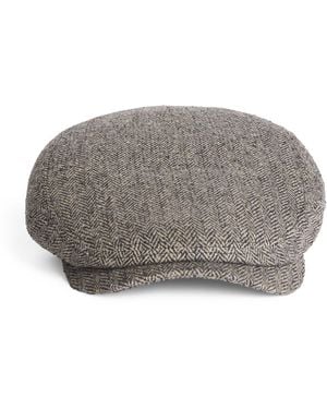 Stetson Silk Herringbone Flat Cap - Grey