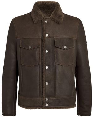 Belstaff Merino Shearling Piston Jacket - Brown