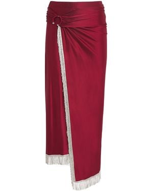Rabanne Tasselled Midi Skirt - Red