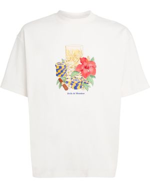 Drole de Monsieur Cotton Printed T-Shirt - White