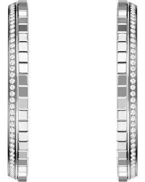 Chopard And Diamond Ice Cube Hoop Earrings - White