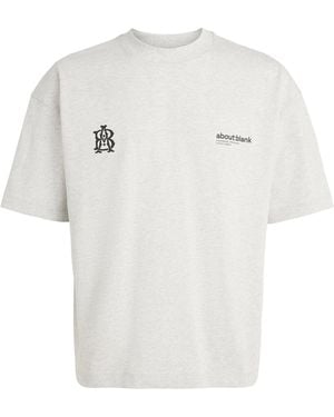 About Blank Cotton Dual Logo T-Shirt - White