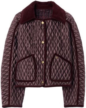Burberry Long Sleeved Quilted Jacket - Brown
