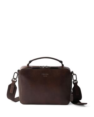 Prada Leather Brique Cross-Body Bag - Brown