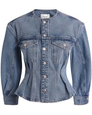 FRAME Nipped Denim Jacket - Blue