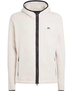 J.Lindeberg Fleece Seymor Zip-Up Hoodie - White