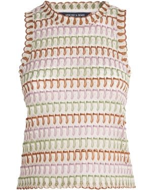 Veronica Beard Knitted Jacquard Rhett Tank Top - White