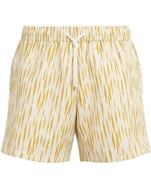 Commas Brushstroke Swim Shorts - Natural