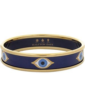 Halcyon Days Plated Evil Eye Bangle - Blue
