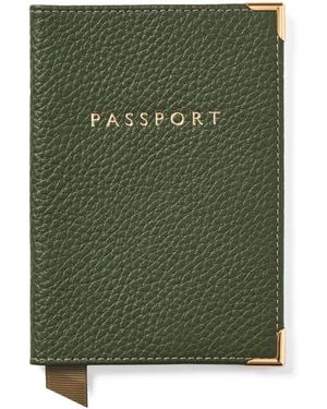 Aspinal of London Leather Passport Cover - Green
