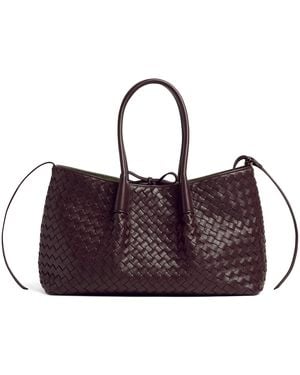 Bottega Veneta Leather Reversible Pinacoteca Tote Bag - Purple