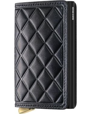 Secrid Leather Diamond-Embossed Slimwallet - Black