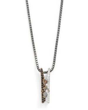 Tateossian Rhodium-Plated Sterling Mayfair Peg Necklace - Metallic