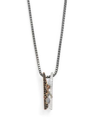 Tateossian Rhodium-Plated Sterling Mayfair Peg Necklace - Metallic