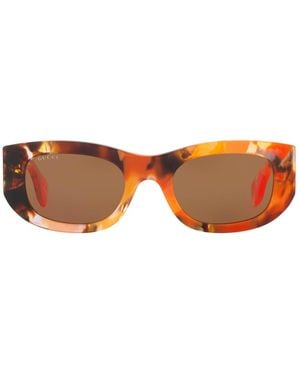 Gucci Tortoiseshell Oval Sunglasses - Orange