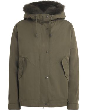 Yves Salomon Down Fur-Trim Technical Parka Coat - Green
